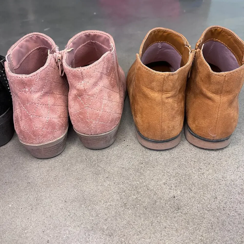 Cat & Jack brown pink Wonder Nation black suede boots bundle girls size 2